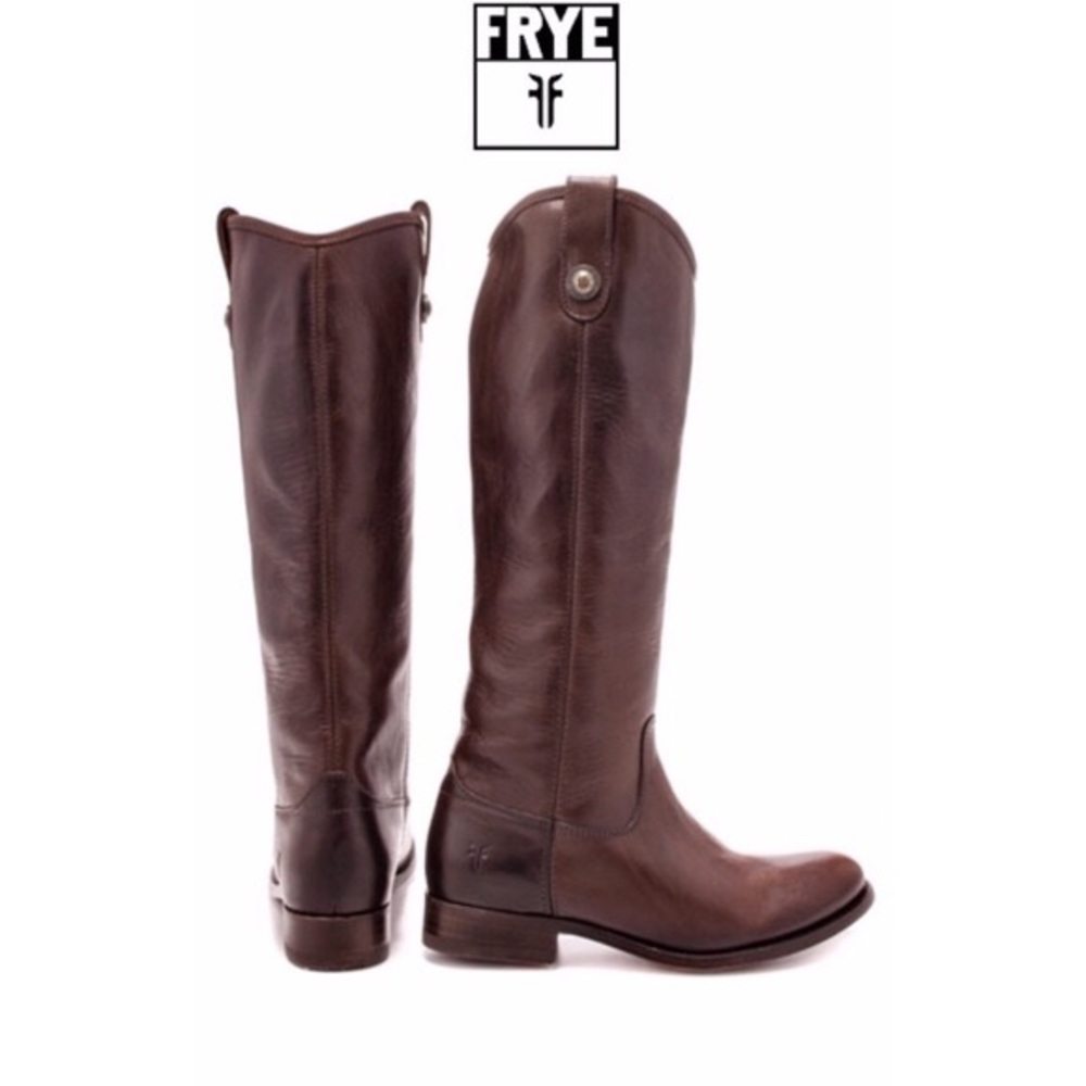 Frye Dark Brown Melissa Button Riding Boots Size 9